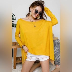 Mustard Oversized Dolman Long Sleeve Top